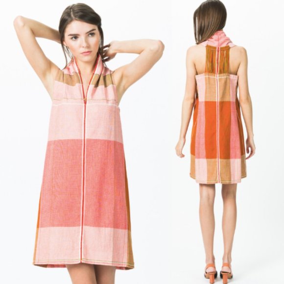NEW Irene Peukes PLA Handwoven Guata Va Vest D2 V-Neck Open Weave Back Dress XS - Picture 12 of 13